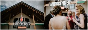 Zwei Fotos: Landbrenner Feierlocation und entspannte Gäste bei einer Hochzeitsreportage NRW.