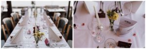 Feiner, liebevoll gedeckter Tisch – festgehalten von Hochzeitsfotografin Köln für echte Hochzeitsreportagen.