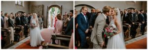 Braut und Bräutigam teilen einen innigen Moment am Altar – Hochzeitsreportage NRW.
