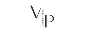 Logo der Hochzeitsfotografin Köln Vera Prinz – schlichtes Design auf grauem Hintergrund.